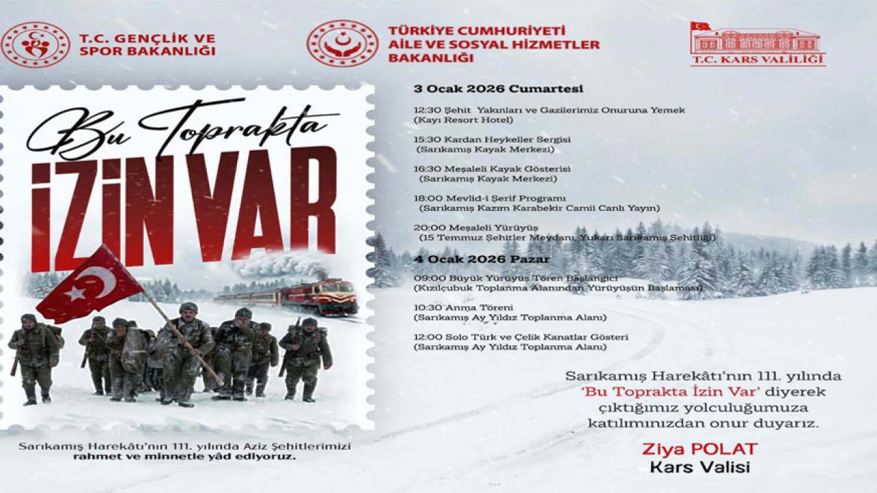 Sarıkamış Şehitlerini anma etkinlikleri başlıyor