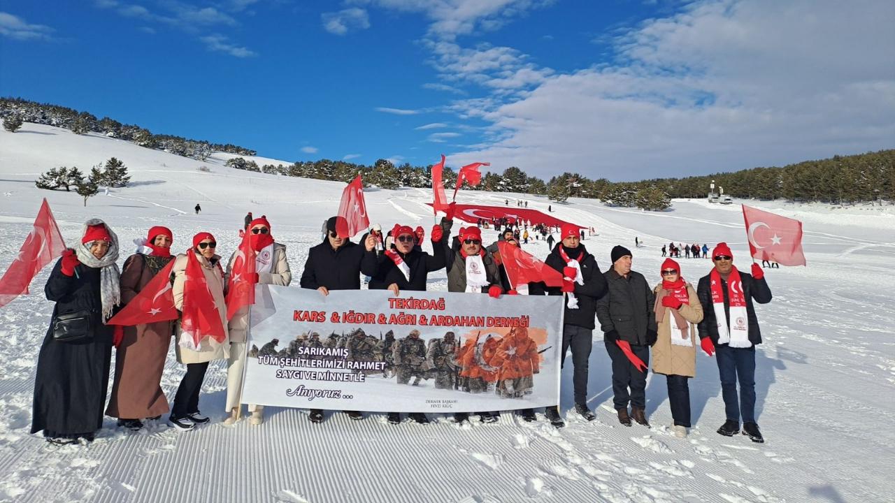 Tekirdağ Kars Iğdır Ardahan Ağrı Dernek üyeleri, Sarıkamış Şehitlerini andı