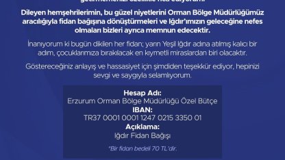 Vali Taşolar’dan tebrikler için anlamlı çağrı: "Çiçek yerine fidan bağışı"