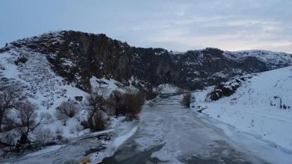 Akyaka Kanyonu havadan görüntülendi