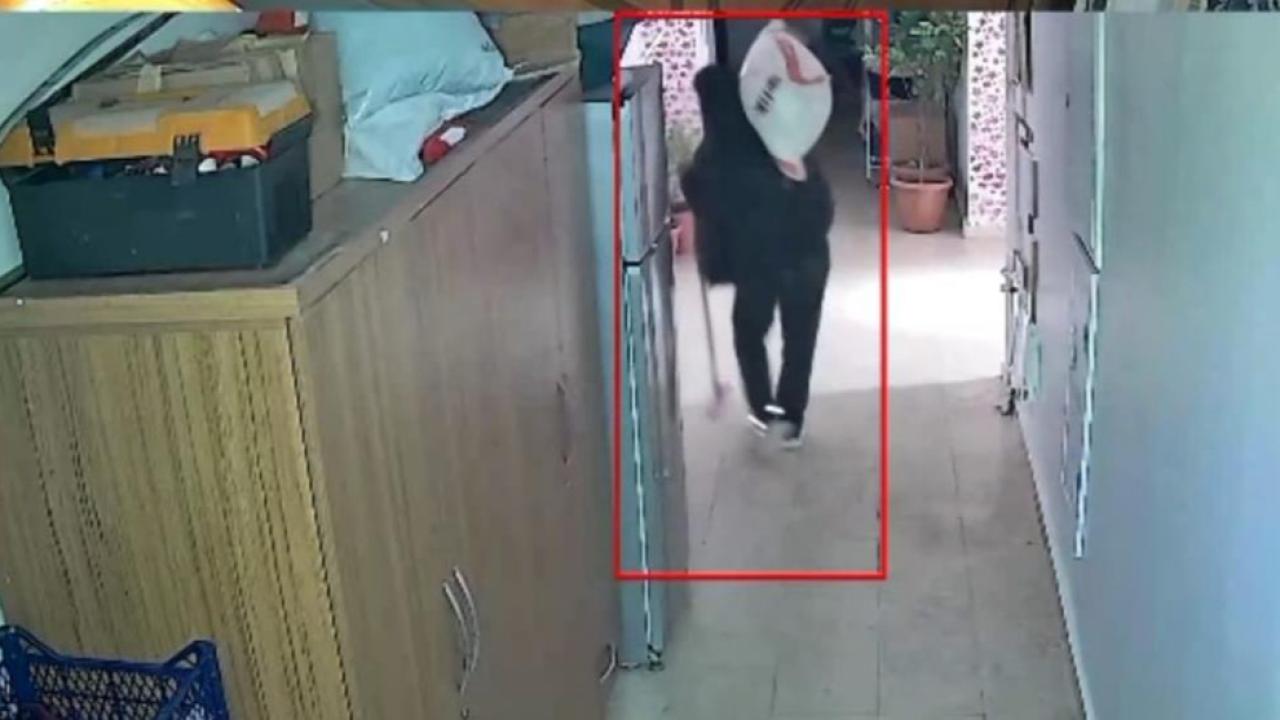 Apartmanda şok hırsızlık kamerada