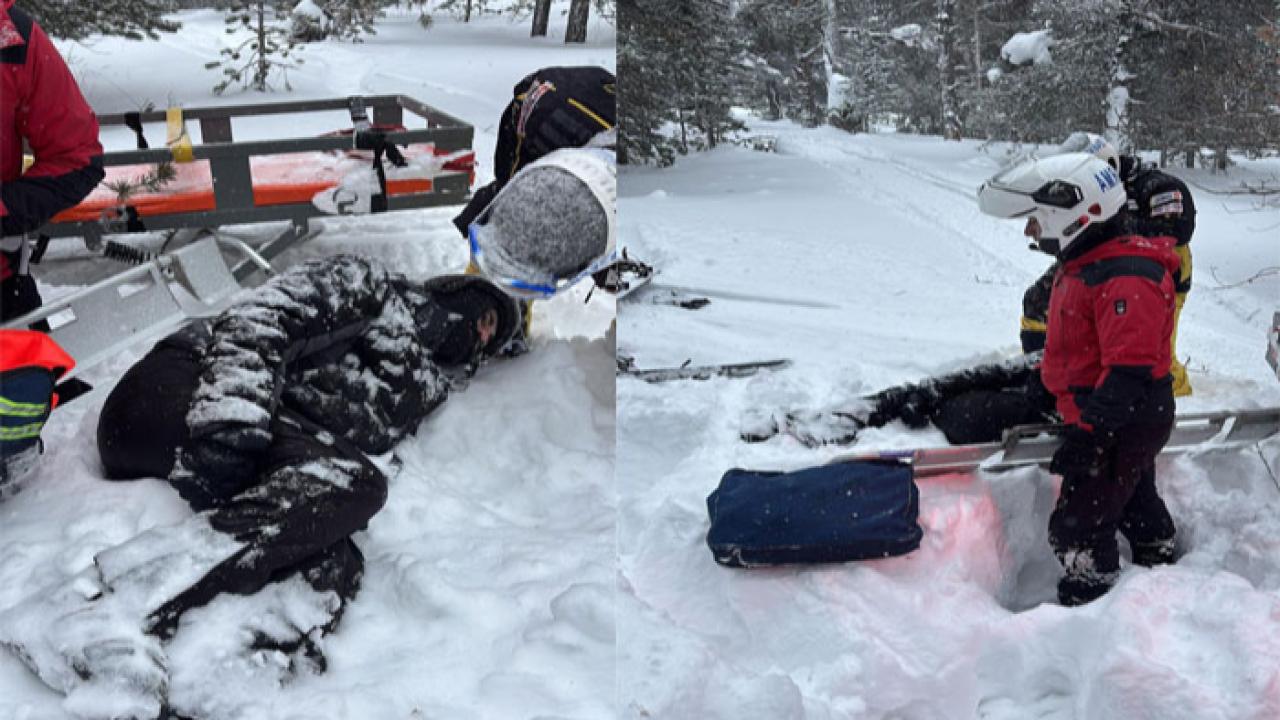 JAK timleri, yarılı kayakçıya anında müdahale etti