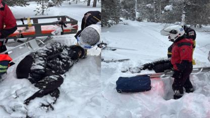 JAK timleri, yarılı kayakçıya anında müdahale etti