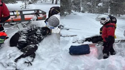JAK timleri, yarılı kayakçıya anında müdahale etti
