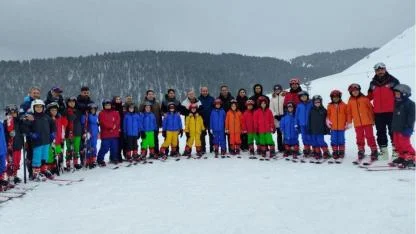 Şehit ve gazi yakını çocuklar Sarıkamış’ta kayak keyfi yaşadı