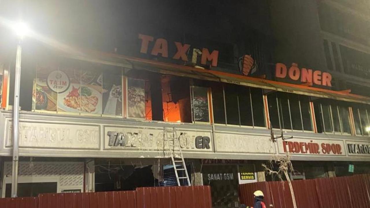Dönerci dükkanında yangın paniği