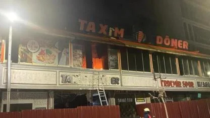 Dönerci dükkanında yangın paniği