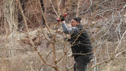 Erzurum’da köylerde bahçe bakım çalışmaları başladı