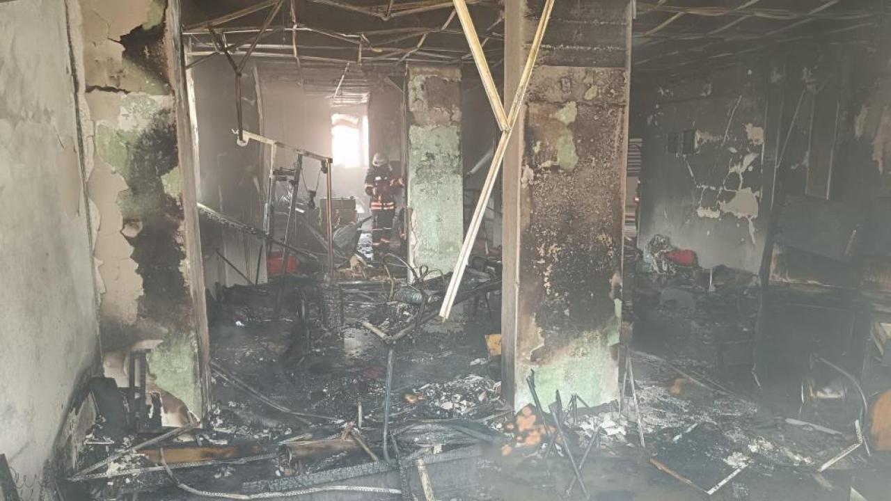 Spor salonunda yangın