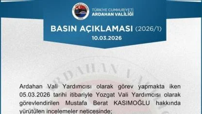 Ardahan Vali yardımcısı görevden uzaklaştırıldı