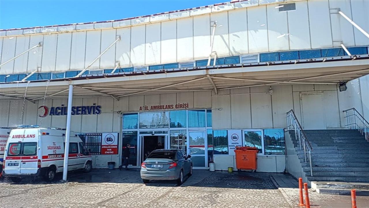 Kars Devlet Hastanesi'nin çatısında ilginç görüntüler oluştu