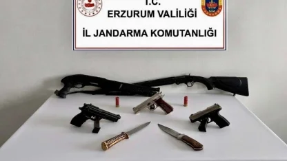 Jandarmadan operasyon: 2 şahıs ve çok sayıda silah yakalandı