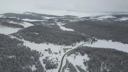 Sarıkamış’ta dronla görüntülenen doğa şöleni