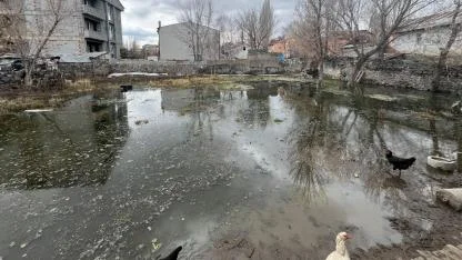 Kars'ta su altında kalan bahçe için kalıcı çözüm bulunamıyor