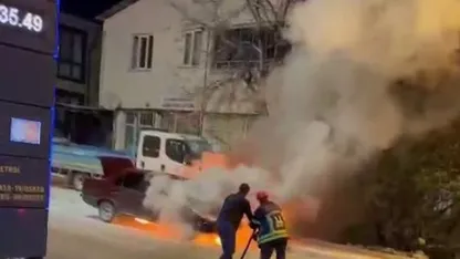 Oltu’da araç yangını korkuttu