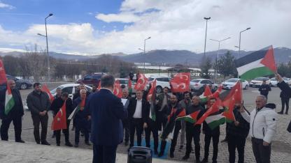 Yardım filosuna saldırı Ardahan’da protesto edildi