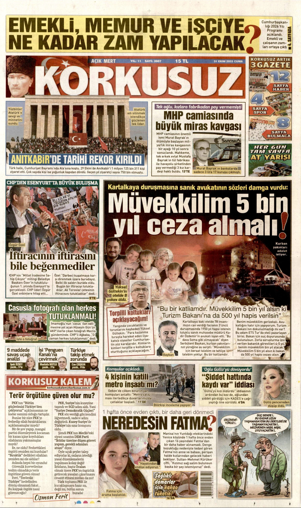 KORKUSUZ Gazete Manşeti