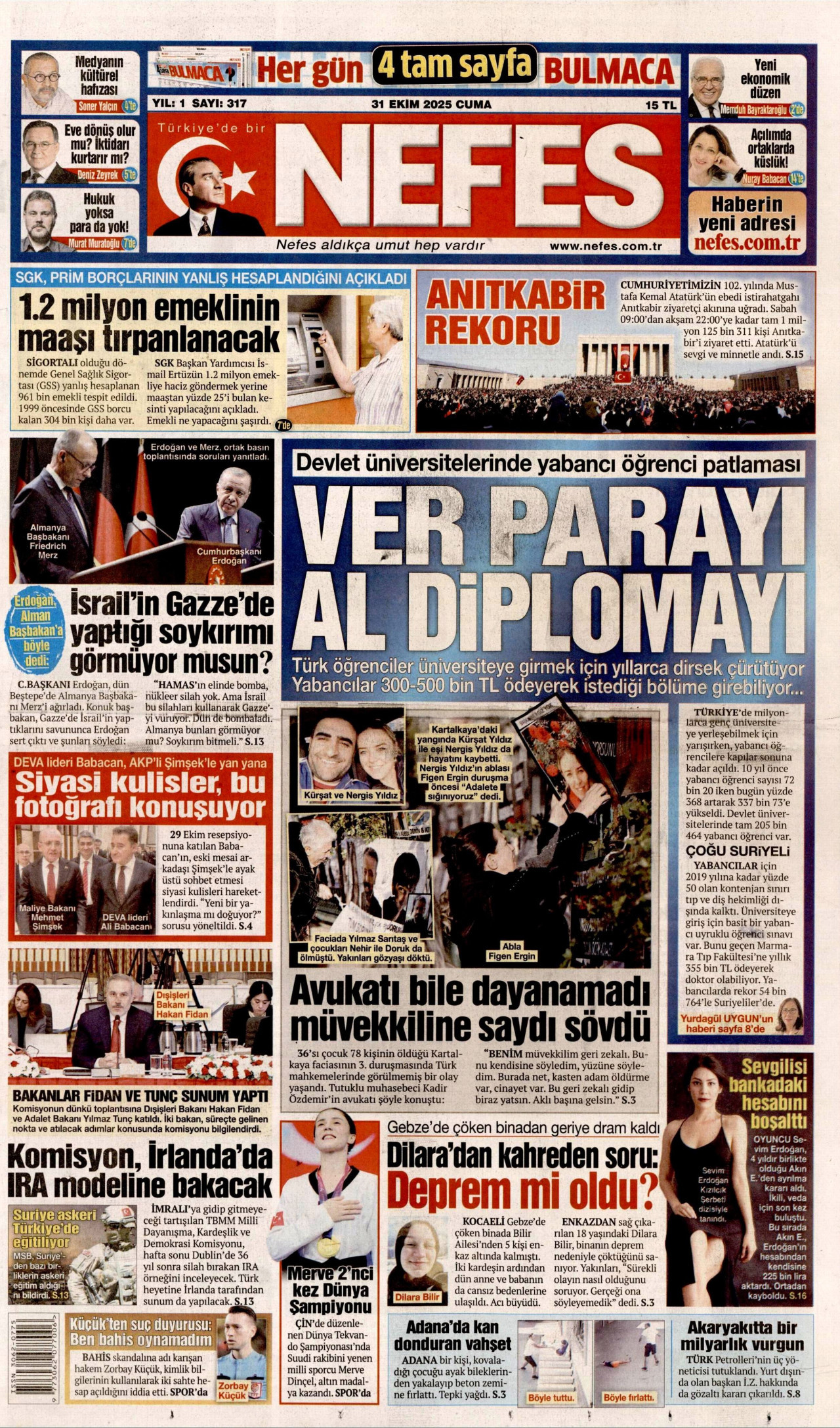 NEFES Gazete Manşeti