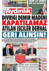 Aydınlık Gazete Manşeti