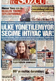 Sözcü Gazetesi Gazete Manşeti