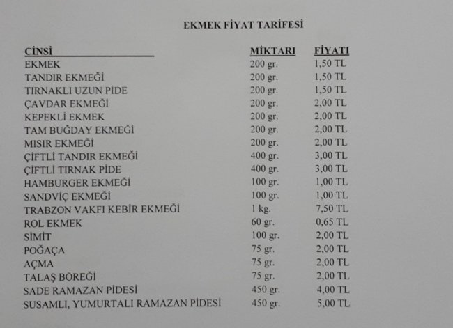 Kars’ta ekmeğe zam geldi