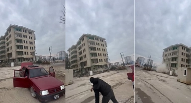 Malatya'da Sıradışı Yıkım: Müzik, Kornalar ve Taşlarla Çöken Bina